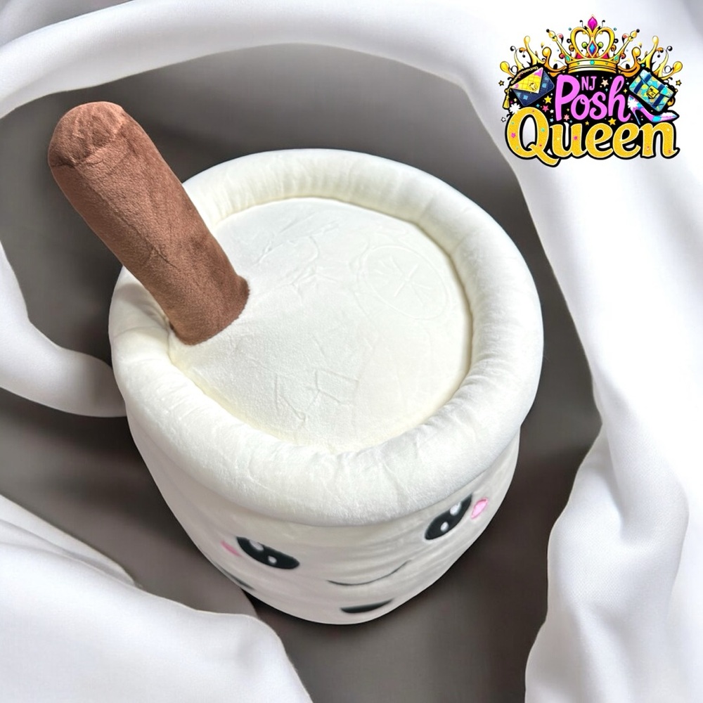 Boba Plush MILK 🥛 Bubble Tea Plushie Pillow 14” Tall - Picture 2 of 4